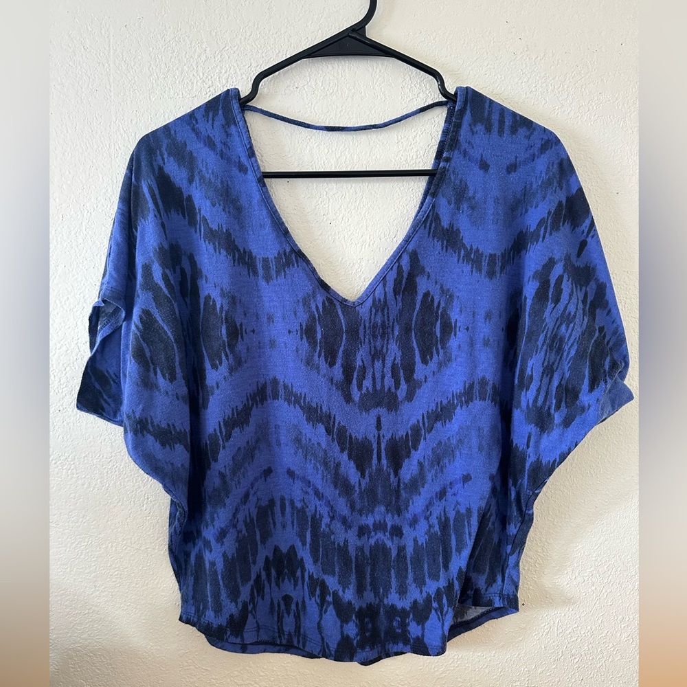 Express Blue Tie-Dye Women's Top Sm